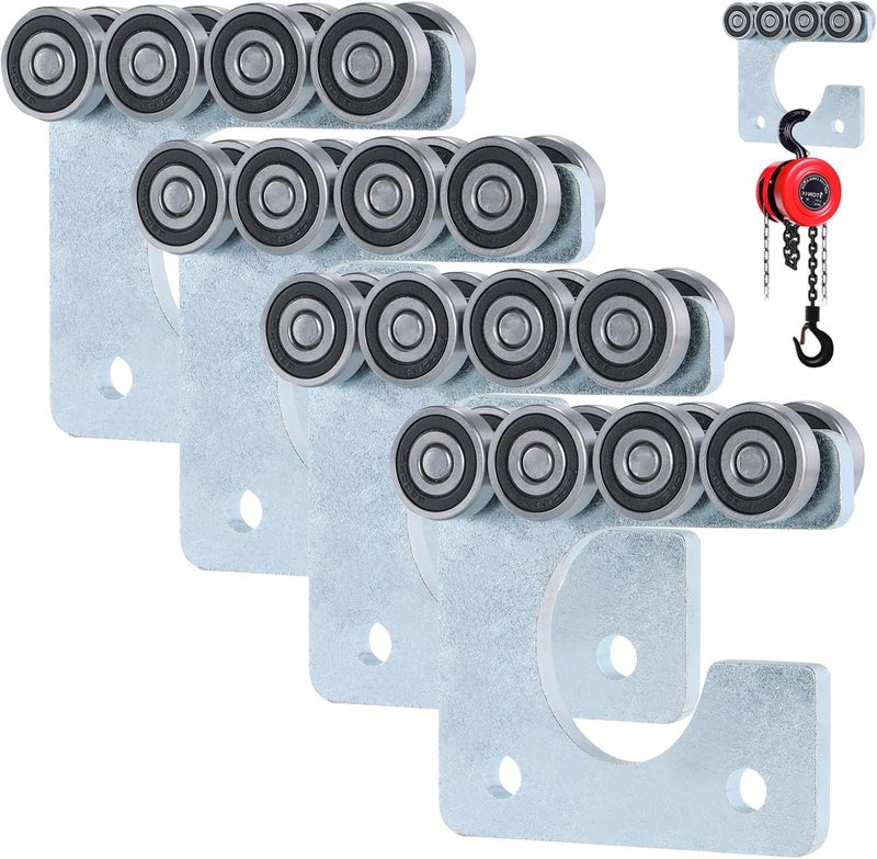 Fuperoo 8-Wheel Trolley Assembly Rollers.Strut Channel Rollers Trolley.for use with 1-5/8" Wide and All 1-5/8" or Taller Unistrut. - Image 1